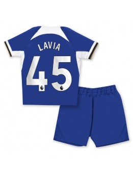 Chelsea Romeo Lavia #45 Replika Hemmakläder Barn 2023-24 Kortärmad (+ byxor)